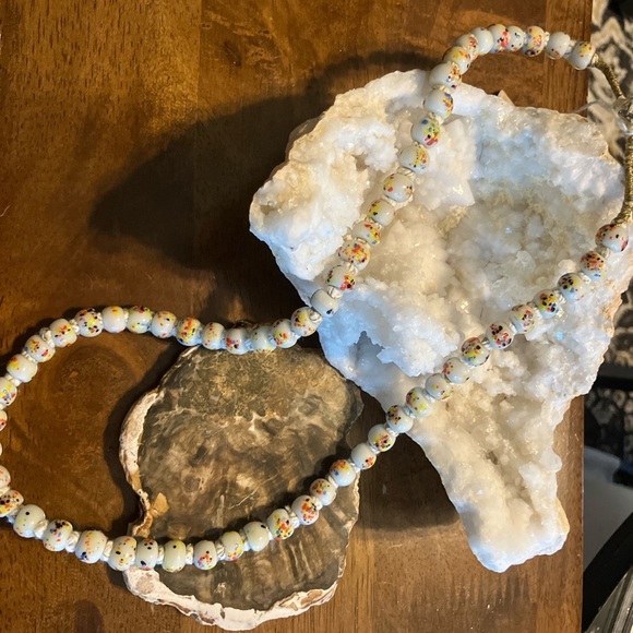 Vtg Handmade Multicolor Art Glass Bead Necklace 22” Bohemian Boho Coastal 70s - Picture 2 of 5